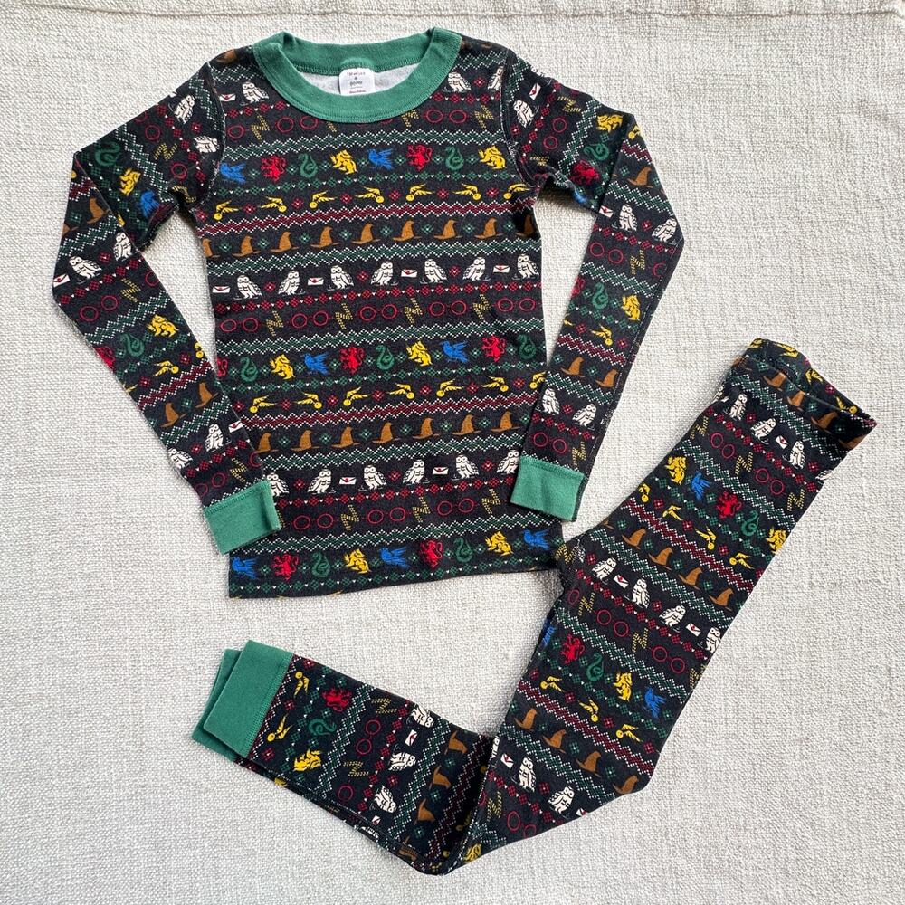 Hanna Andersson Harry Potter Fair Isle Organic Long John PJ Set EUC 8